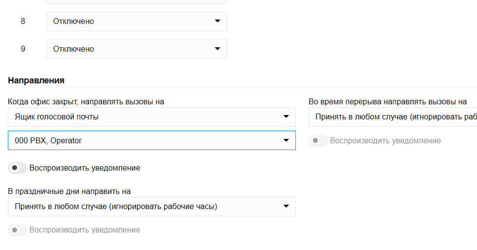 Настройка (установка) рабочего и нерабочего времени (часов), выходных дней и праздников на АТС 3CX